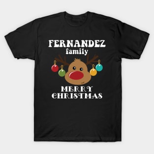 Family Christmas - Merry Christmas FERNANDEZ family, Family Christmas Reindeer T-shirt, Pjama T-shirt T-Shirt